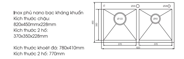 Chậu rửa bát Faster FS 8245HB